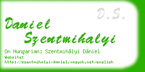 daniel szentmihalyi business card